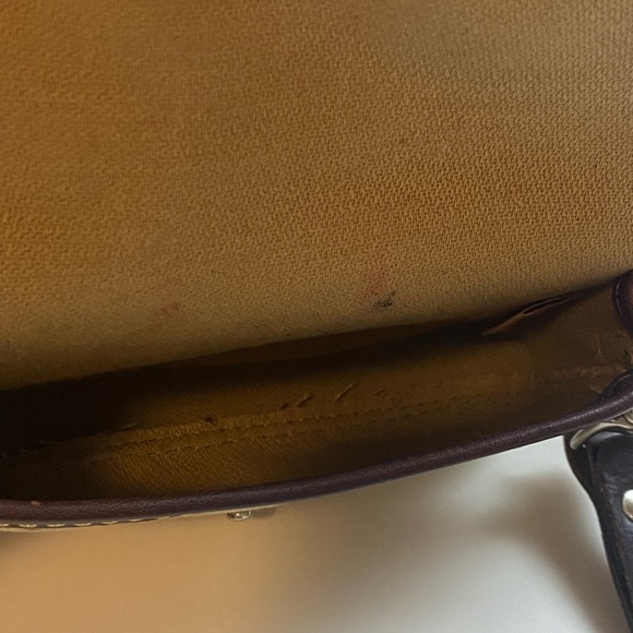 Dooney & Bourke Signature Flap Wristlet Wallet Brown Leather Trim - Picture 8 of 10